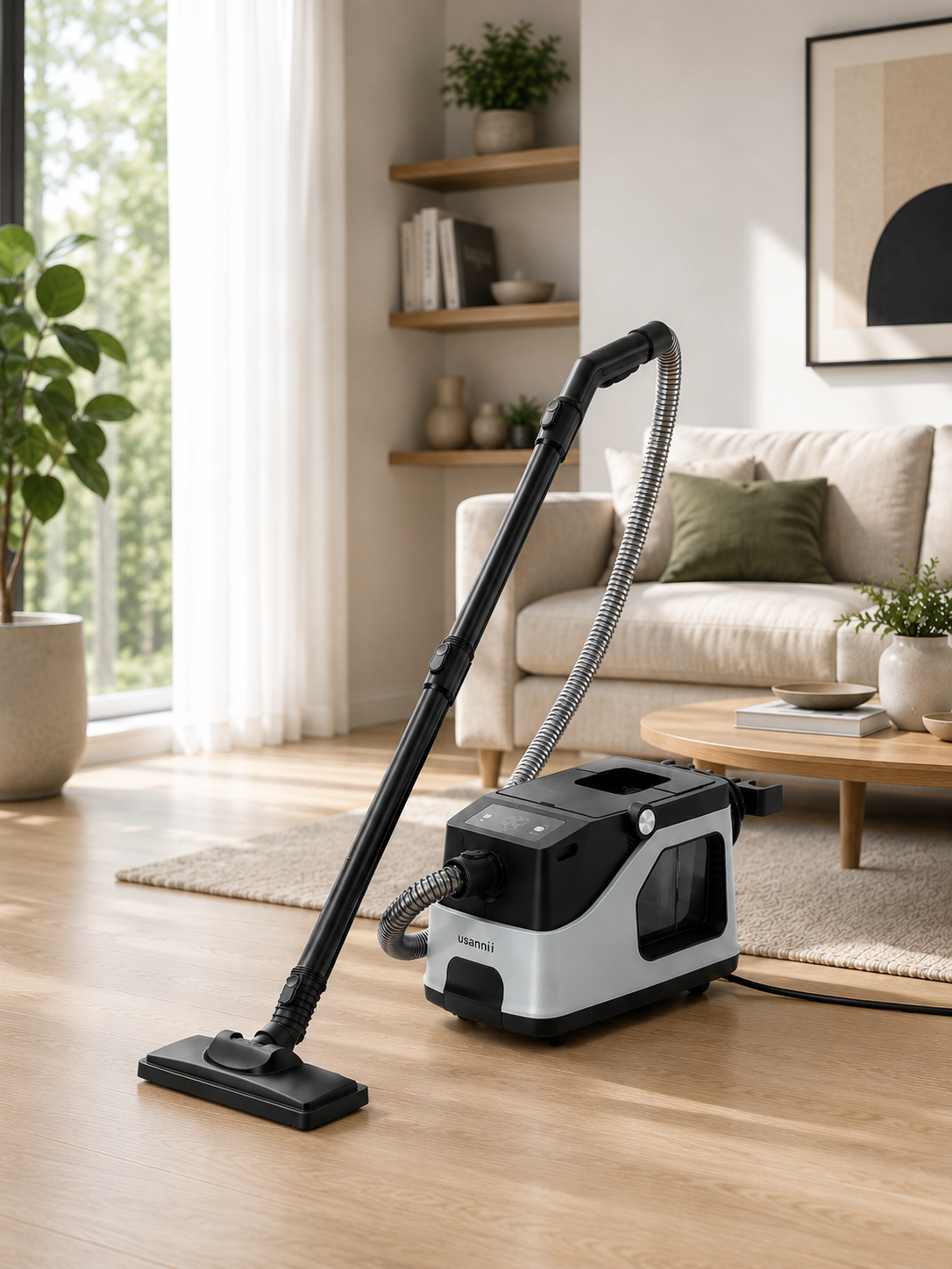 USANNII DY-510AC steam cleaning vacuum in a modern home